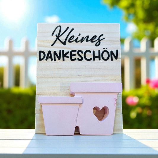 Dekoschild „Kleines Dankeschön“ – Handgemachtes Mini-Geschenk mit Herz