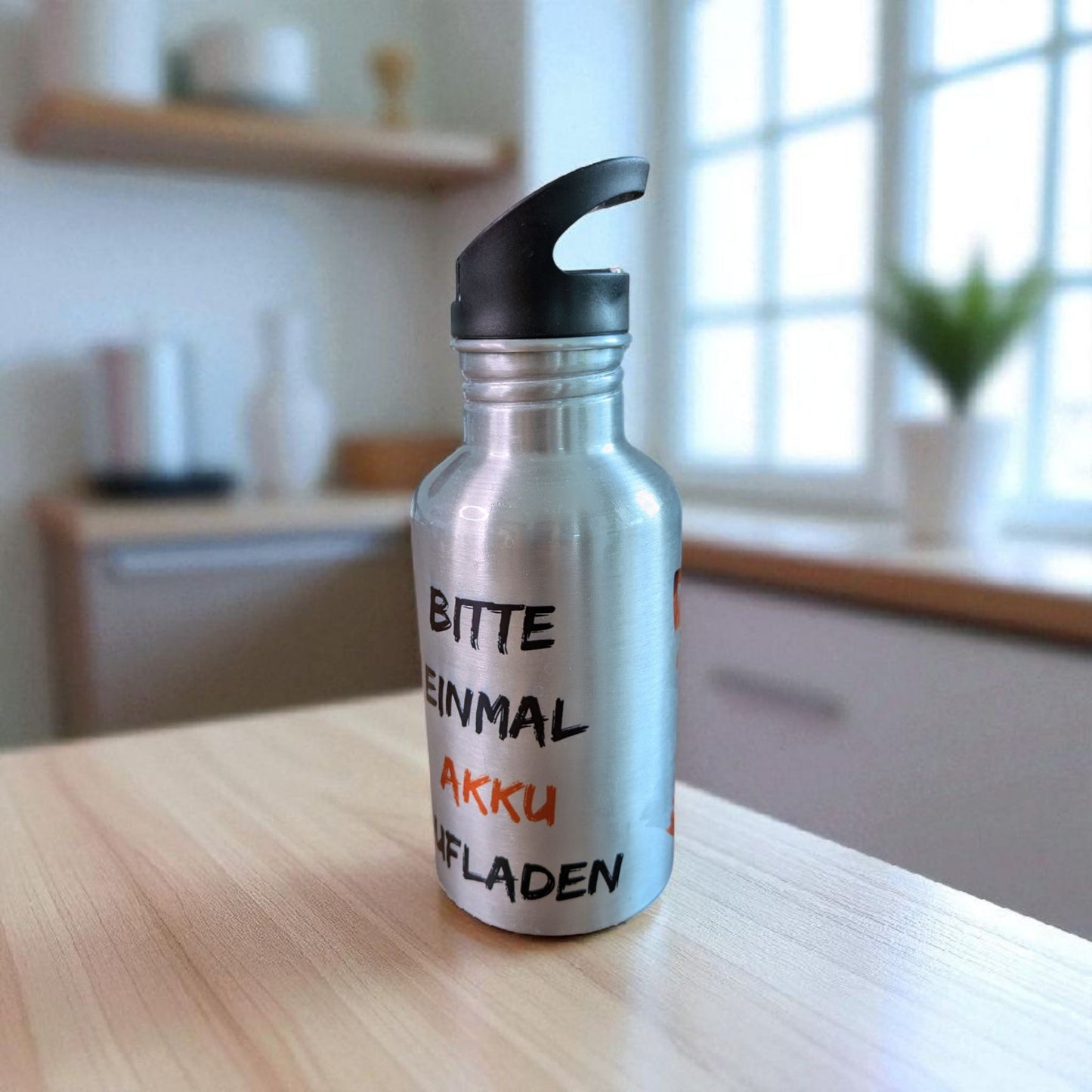 Aluminium-Trinkflasche mit Fuchs-Motiv – personalisierbar & spülmaschinenfest