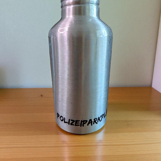 Aluminium-Trinkflasche mit Polizei-Motiv – Handgemacht & Spülmaschinenfest