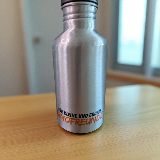 Aluminium-Trinkflasche mit Dino-Motiv – Spülmaschinenfest & Handgemacht